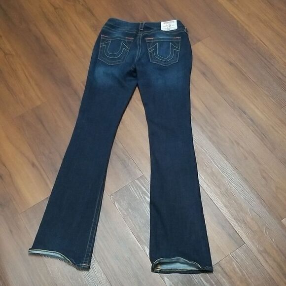 True Religion Bridget 504 Bell Bottom Low Waist Distressed Jeans 27 Waist / 34 L - Picture 3 of 9